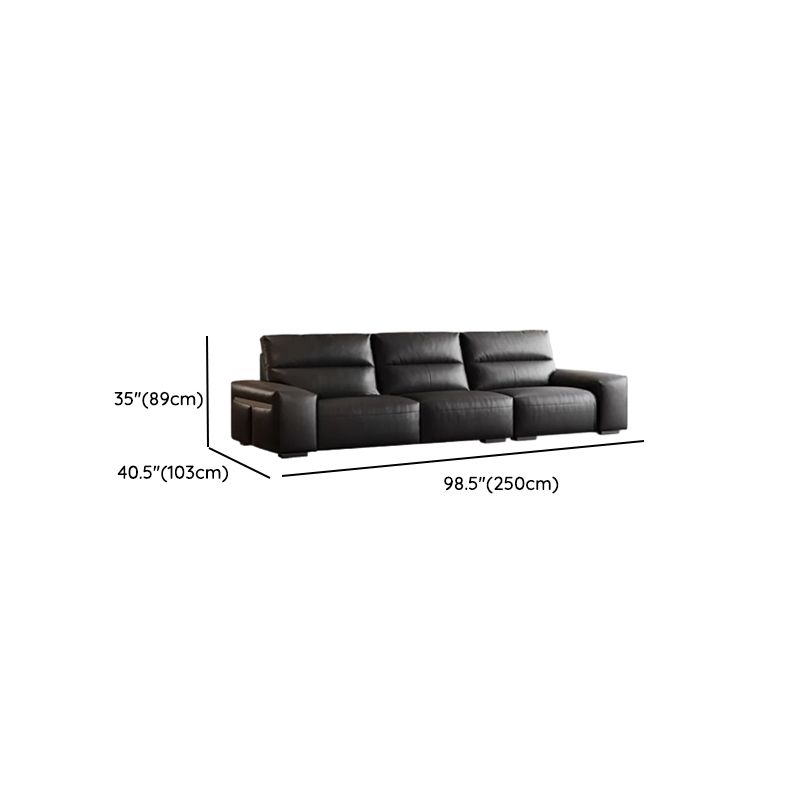 Modish Solid Color Stain Resistant Standard Sofa/Loveseat in Black for 4-seater/3-seater/2