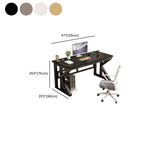 Alloy Sleigh Base Warp Resistant Rectangular Midnight Black Office Computer Desk, CPU Storage Included & Rounded Corners & Cable Management Included