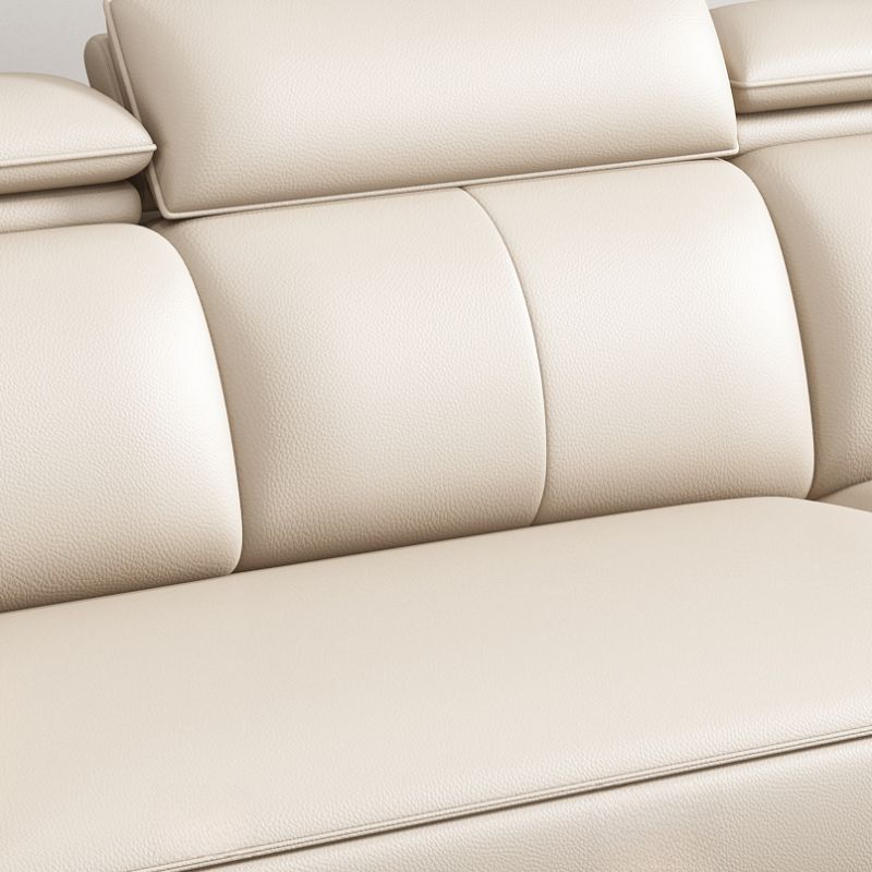 Contemporary Modern Solid Color Stain Resistant Standard Sofa in Light Gray/Light Brown/Tan, Seats 3 with 3 Pillows