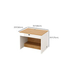 Wood Color Timber Desk with Locking Drawer/Cabinet, Scratch Resistant, 2 Drawers, 2 Cabinets, Twin Support Base, and Front Splash