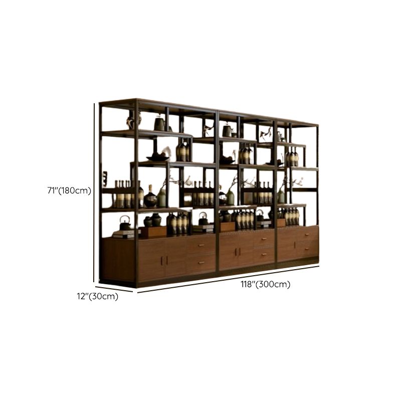 Ground Curio Cabinet with 7/8 Shelves and Accessible Storage