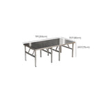 Stainless Steel Trendy Folding Rectangle/Square Foldable Banquet Table, Rust Resistant with Stainless Alloy Top