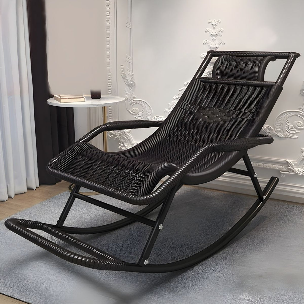 Modern Rattan Rocker Chair Reclining Rocking Chair for Home Decor
