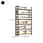 Contemporary Metal Display Stand with Wooden Shelves and Open Storage