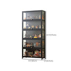 Charcoal Simplistic Bambusa Flooring Curio Cabinet with Sealed Cabinet, 2 Shelves/3 Shelves/4 Shelves, 2 Doors/3 Doors/4 Doors