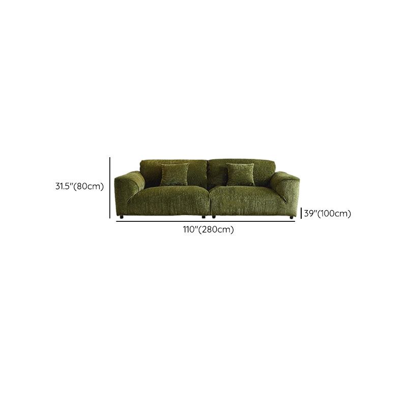 Drawing Room Standard Sofa/Loveseat in Soft-pile Fabric with Sage Upholstery and Armrest