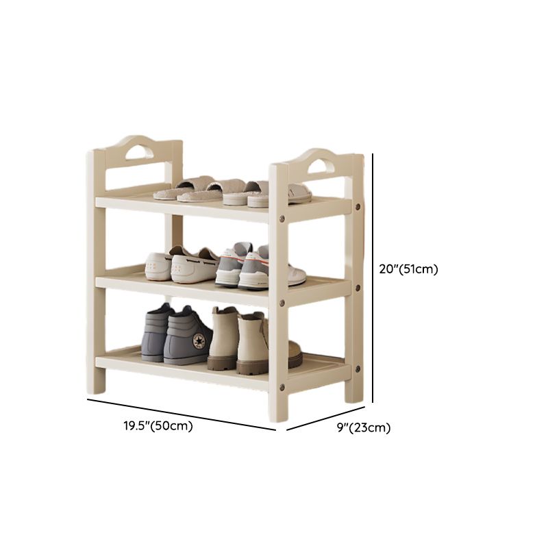 Art Deco Bambusa Rectangle Shoe Rack in Chalk with 6 Shelves for 11-40 Pairs in Drawing Room