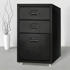 Compact Steel Filing Cabinet with Soft Close Drawers & Casters