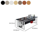 Cocoa/Wood Color/Chalk Rectangular Steel Table with Scratch Resistant Toboggan Base and Cable Management, Includes Front Splash