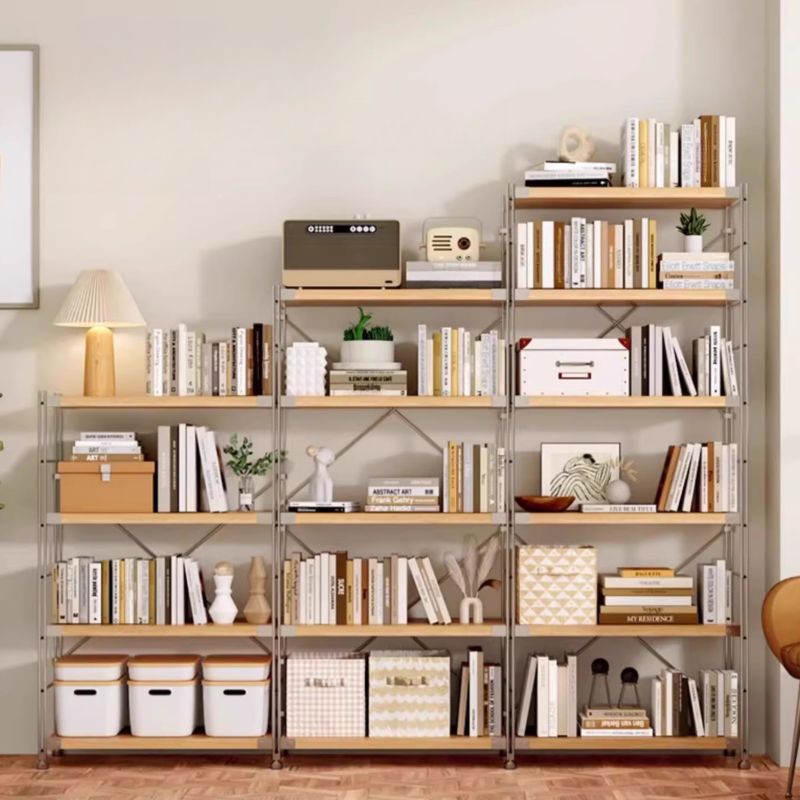 Art Deco Solid Wood Rectangle Shoe Rack with Nature Finish and Adjustable Shelves for 11-20 Pairs in Drawing Room