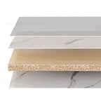 Moisture-proof L-Shape Reception Desk with Cabinet, Unfinished Back, 2 Drawers and Filing Cabinet, Desk Return & 1 Cabinet Included