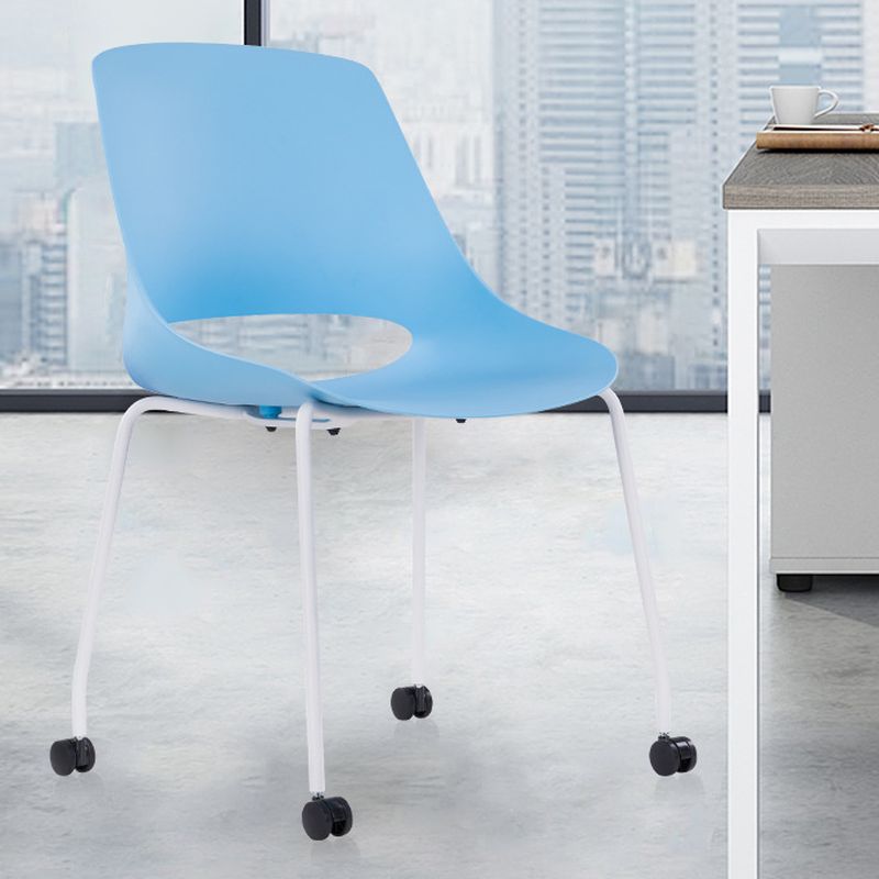 Casual Non-foldable Carbon Steel Side Chair, 1 Piece for Hard Floor with Glide