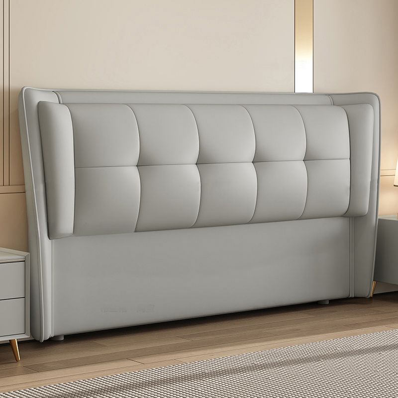 Trendy Panel Headboard with No Distressing, Piled Tufted Rectangle Design for King/Full Bed, Featuring Sponge Upholstery and Standard Height