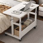 Trendy Engineered Wood Laptop Cart with Flexible Height and Casters