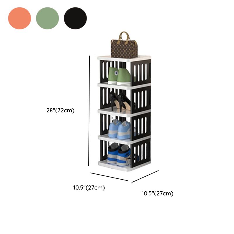 Art Deco Polymerized Material Square Shoe Rack with 2/3/4 Shelves, 1-10 Pairs Capacity for Drawing Room