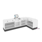 U-Shape Reception Desk with Cable Management, Desk Return, and Manufactured Wood Top