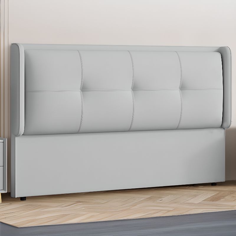 Trendy Panel Headboard with No Distressing, Piled Tufted Rectangle Design for Full/Queen Bed, Sponge Upholstery Fill, Standard Height