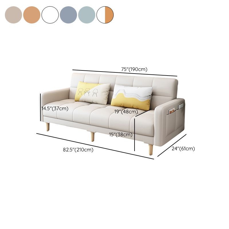 Modern Wood Frame Sofa with Anti Cat Scratch Fabric and Pillow Back