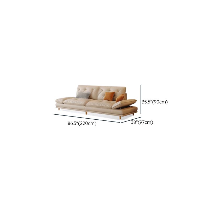 Drawing Room Standard Sofa in Off-White with 3 Pillows