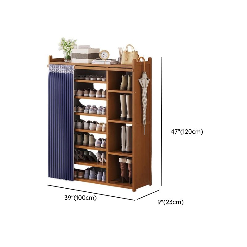 Art Deco Bambusa Rectangle Shoe Rack with 3/4/7 Shelves for 11-40+ Pairs in Drawing Room