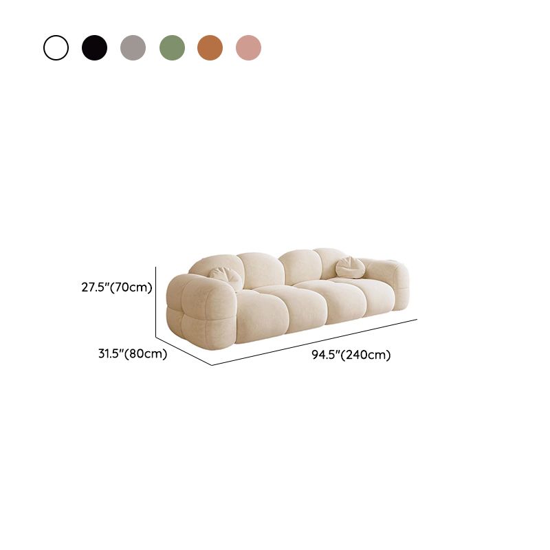 Trendy Solid Color Stain Resistant Standard Sofa in Grey/Taupe/Amber Color with Arm, 4-seater/Seats 3 and 2 Pillows