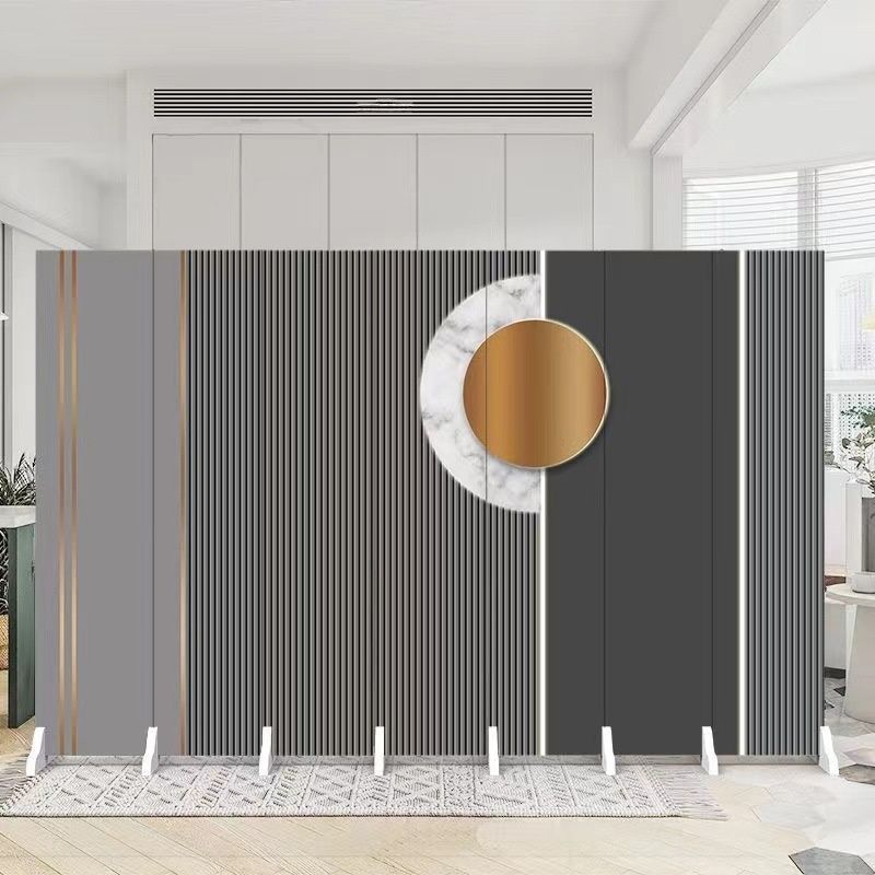 Modern Indoor Opaque Fold Away Temporary Wall Panels with 7 Panels, Double Sided Print, and Flaxen Screen Material