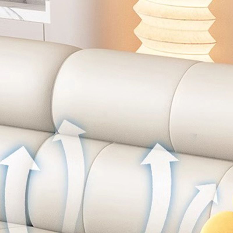 Modish Solid Color Water Resistant Standard Sofa in Off-White, Seats 3/5 Person/4-seater with 3 Pillows