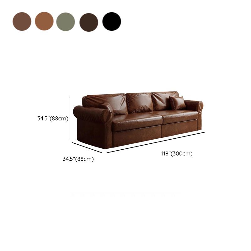 Modish Solid Color Stain Resistant Standard Sofa in Black/Jade Green/Taupe for 4-seater/5 Person with 2 Pillows