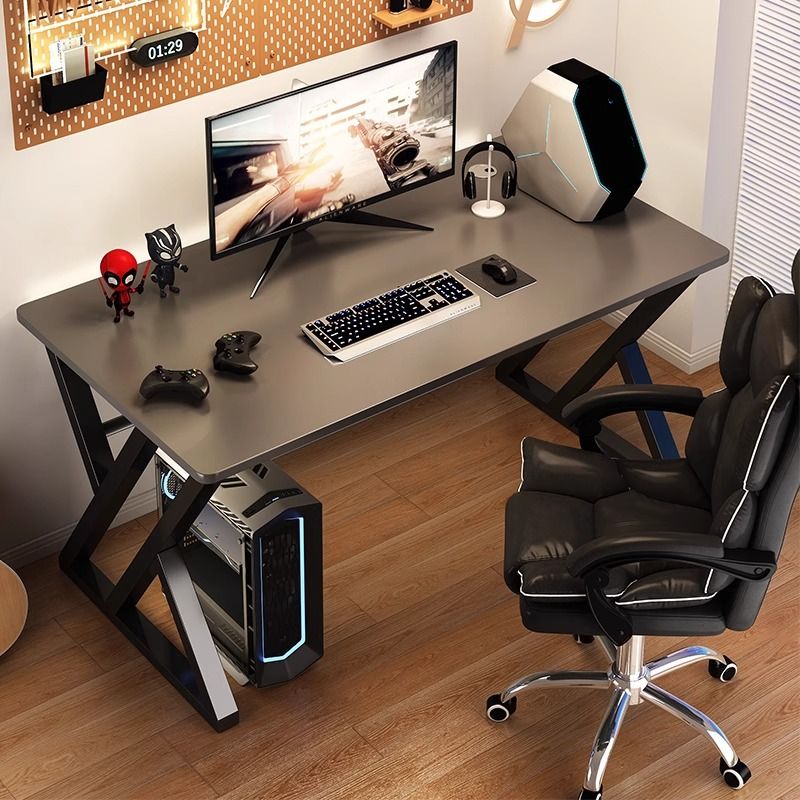 Chalk Minimalist Gaming Computer Desk with Crack Resistant Sled Base and Independent Structure, Featuring Wire Management and Engineered Wood Top