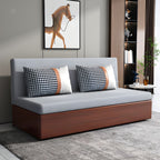 Linen Contemporary Armless Sofa Bed Foldable Sofa for Living Room, Apartment