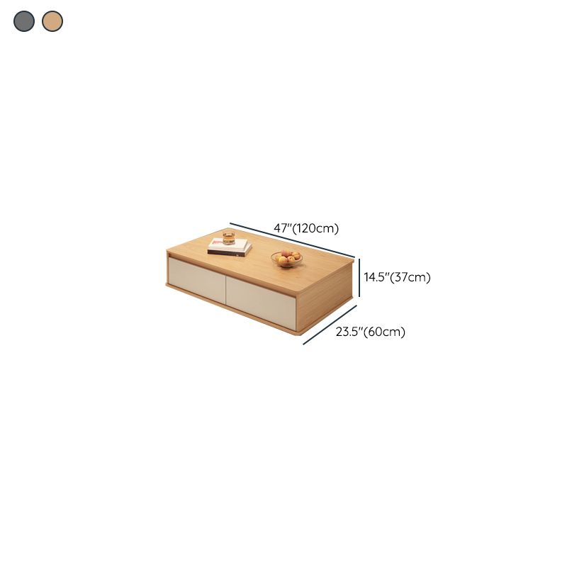 Rectangular Raw Wood Board Game Coffee Table