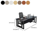 Cocoa/Wood Color/Chalk Rectangular Steel Table with Scratch Resistant Toboggan Base and Cable Management, Includes Front Splash