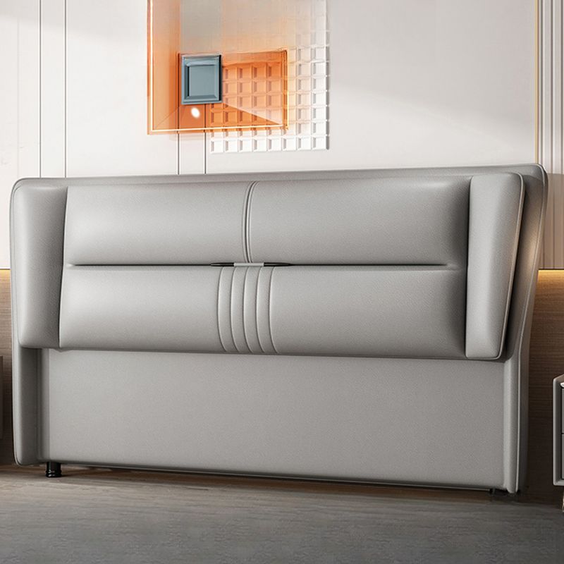Trendy Panel Headboard in Natural Wood with No Distressing, Rectangle Shape for Twin XL/Full/Queen Bed, Featuring Sponge Upholstery and Standard Height