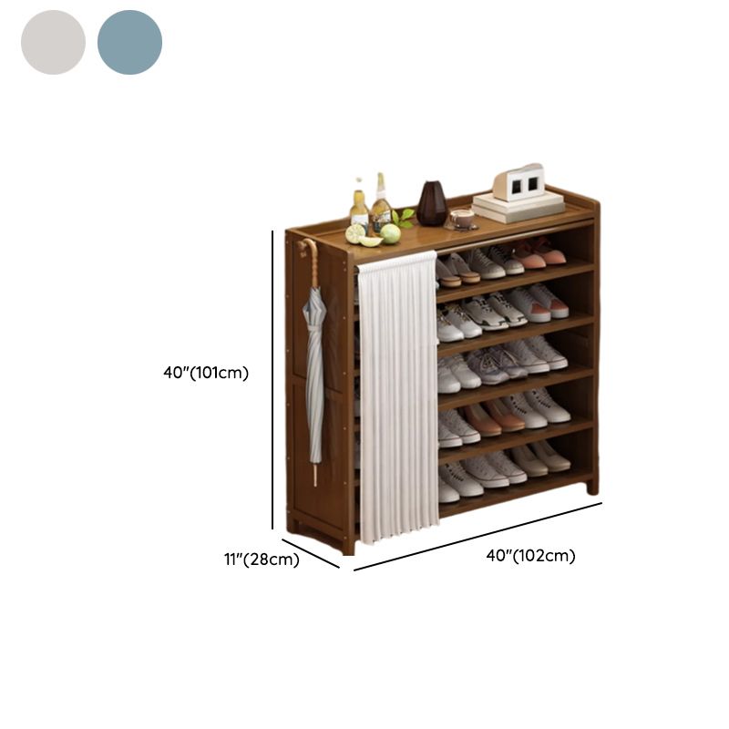 Art Deco Bambusa Rectangle Shoe Rack with 7 Shelves/6 Shelves/5 Shelves, Floor Mounted for 11-20 Pairs/1-10 Pairs/21-30 Pairs in Drawing Room