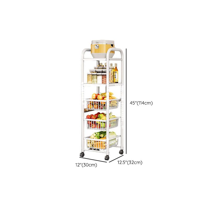 Portable Center with Metal Countertop and Basket