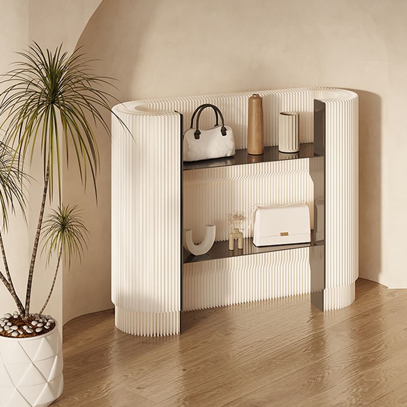 Contemporary Oblong Reception Desk in Ink/Dark Gray Polymerized Material Top