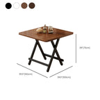 Scratch-proof Foldable Square Veneer Dining Table with Crossed Legs for 2-seater/Seating for 4