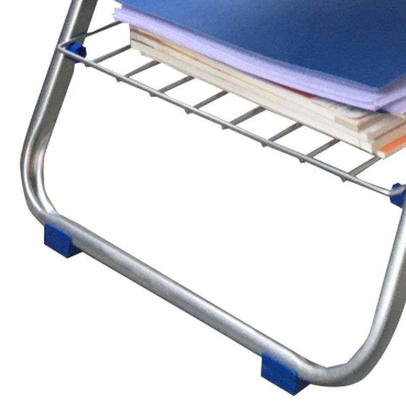 Metal Framed Foldable Solid Color Multipurpose Chair with Open Back for Tile Flooring, 1 Chair