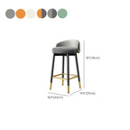 Casual Soft Seating/Rawhide Bar Stools in Midnight Black/Light Gray/Amber Color with Back Round Top and Leg Rest