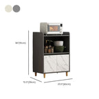 Art Deco Sideboard with 2/1 Drawers, Standard/Narrow 2 Shelves Larder Storage, Lumber Countertop, and 4/3 Doors