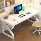Casual Writing Desk with Easy Assembly and Odor Resistant Features, Sleigh Base in Chalk/Sepia/Natural, Unattached Installation, Engineered Wood Top