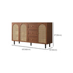 Espresso Sideboard with 3 Drawers, Standard Size, 3 Interior Shelves, Pantry Hutch, Lumber Countertop, and Glass Doors
