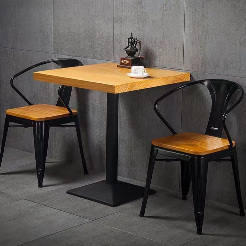 Trendy No Seating Square Edge Assembly Required Solid Wood Rectangle