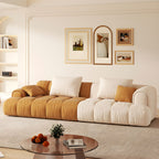 Scandinavian Recessed Arm Sofa 28.7" H Blocks Sofa with Pillows
