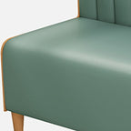 Modern Simple Style Single Sided Booth in Light Gray/Light Green/Tan with Solid Wood Frame