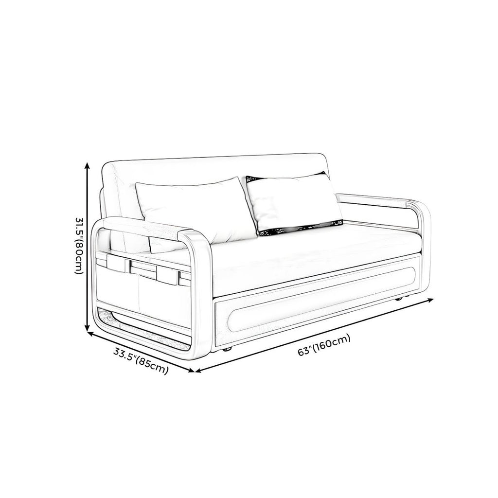Convertible Futon Sofa Bed Tight Back Faux Leather Settee Loveseat