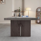 Modern Rectangular Pine Wood Gray Conference Desk
