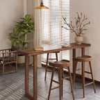 Simplistic Pub Table with Natural Wood Top and Sled Base in Auburn, Rectangle Shape