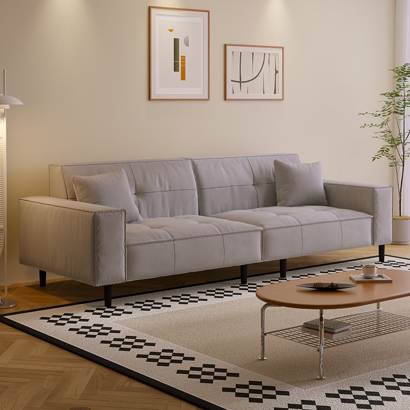 Drawing Room Standard Sofa with Flannel Upholstery in Gray/Rose/Cerulean and Armrest