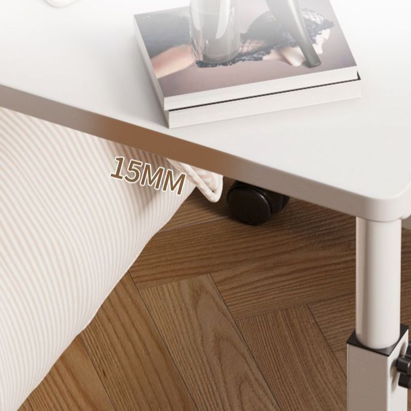 Casual Engineered Wood 1 Tier Adjustable Height Laptop Cart with Casters, Stand Vertical Installation